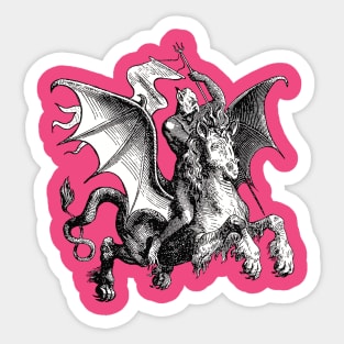 Superior Demon On Serpent Holding A Standard Vector Art Sticker